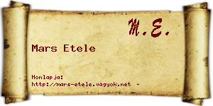 Mars Etele névjegykártya